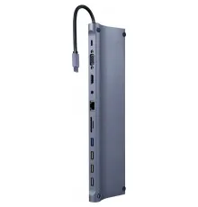 Концентратор Cablexpert USB-C 9-in-1 (USB-hub + HDMI/VGA/PD/CR/LAN/3.5mm) (A-CM-COMBO11-01)