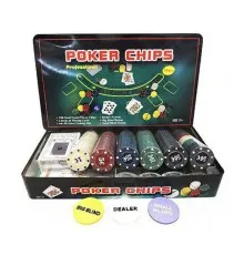 Настольная игра Johnshen Sports Покерный набор на 300 фишек без номинала + сукно (жестяная коробка) (IG-3007)