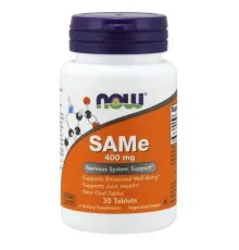 Аминокислота Now Foods SAM-e (S-Аденозилметионин) 400 мг, 30 таблеток (NF0139)