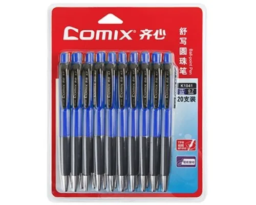 Ручка шариковая Comix набор автоматических 0,7 мм синяя 20 шт (PEN-COM-K1041-96)