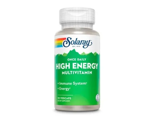 Витаминно-минеральный комплекс Solaray Мультивитамины, Once Daily High Energy, 30 вегетарианских капсул (SOR47295)