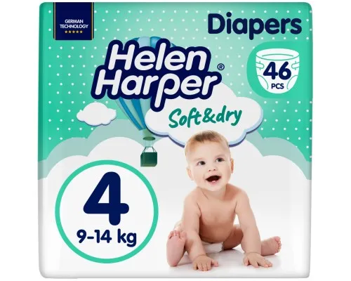 Підгузки Helen Harper Soft&Dry New Maxi Розмір 4 (9-14 кг) 46 шт (2316775)
