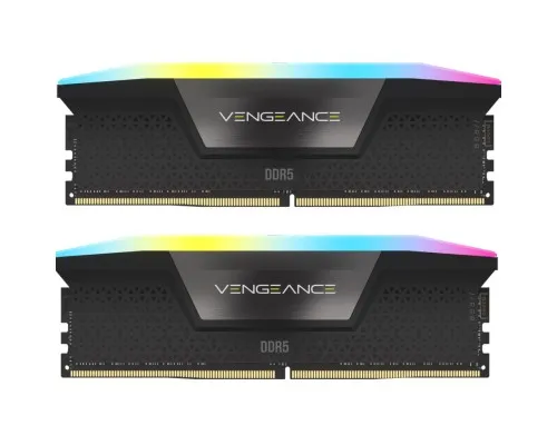 Модуль памяті для компютера DDR5 64GB (2x32GB) 6000 MHz Vengeance RGB Black Corsair (CMH64GX5M2B6000C30)