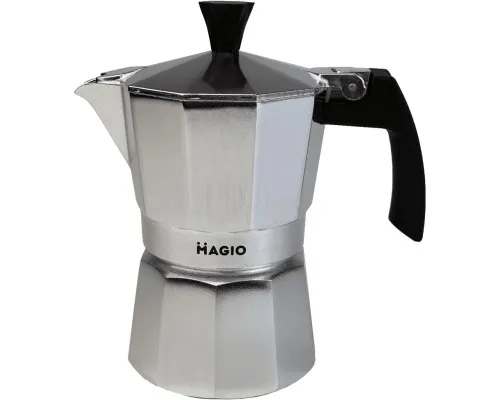 Гейзерная кофеварка Magio Срібляста 3 порції 150 мл (MG-1001)