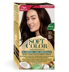 Краска для волос Wella Soft Color Безаммиачная 30 - Темно-коричневый (3614228865869)