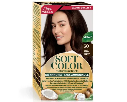 Фарба для волосся Wella Soft Color Безаміачна 30 - Темно-коричневий (3614228865869)