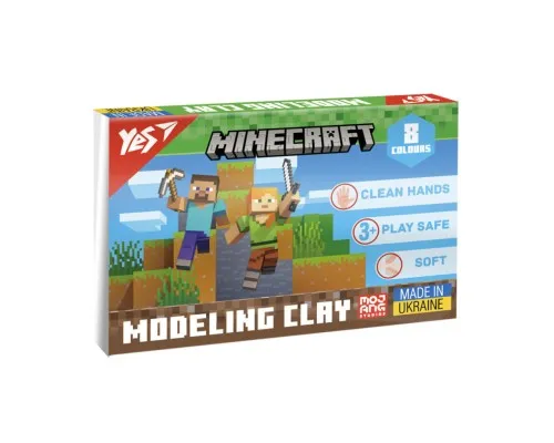 Пластилин Yes Minecraft 8 цветов 160 г (540656)