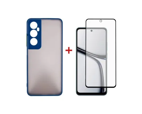 Чохол до мобільного телефона Dengos Realme C65 + Glass Blue (DG-KM-94)