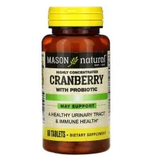 Травы Mason Natural Клюква с пробиотиком, Cranberry with Probiotic, 60 таблеток (MAV-16335)