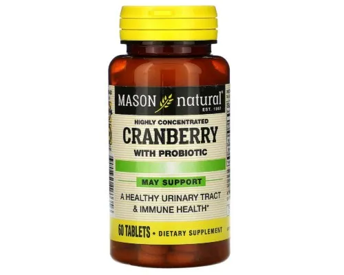 Трави Mason Natural Журавлина з пробиотиком, Cranberry with Probiotic, 60 таблет (MAV-16335)