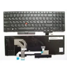 Клавиатура ноутбука Lenovo ThinkPad T570/P51S черная с черной,трек (A46078)