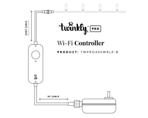 Гирлянда Twinkly PRO Контроллер Pro IP65 WiFi IP65, 1-2х250 ламп (TWPRO400WRLP-BEU)