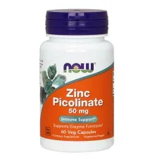 Витаминно-минеральный комплекс Now Foods Цинк Пиколинат, Zinc Picolinate, 50 мг, 60 Вегетарианских К (NF1550)