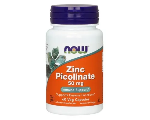 Витаминно-минеральный комплекс Now Foods Цинк Пиколинат, Zinc Picolinate, 50 мг, 60 Вегетарианских К (NF1550)