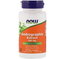 Трави Now Foods Екстракт Андрографіс 400мг, Andrographis Extract, 90 капсул (NOW-04591)