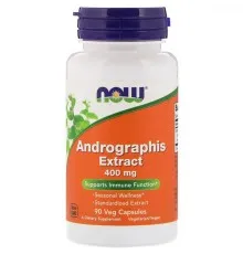 Трави Now Foods Екстракт Андрографіс 400мг, Andrographis Extract, 90 капсул (NOW-04591)