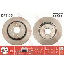 Тормозной диск TRW DF6135