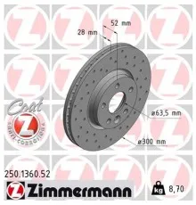 Тормозной диск ZIMMERMANN 250.1360.52