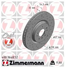 Гальмівний диск ZIMMERMANN 400.3648.52