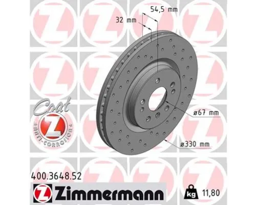 Гальмівний диск ZIMMERMANN 400.3648.52