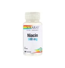 Витамин Solaray Ниацин, 500 Мг, 100 капсул (SOR-04363)