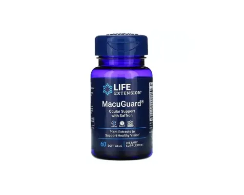 Травы Life Extension Поддержка Зрения с Шафраном, MacuGuard, Ocular Support with (LEX-19926)