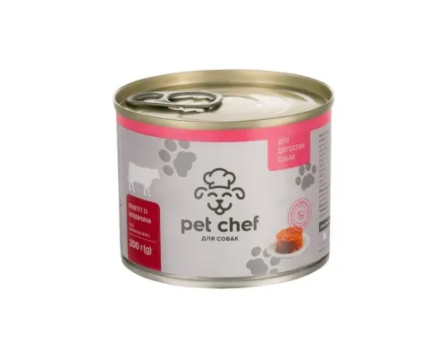 Консерви для собак Pet Chef паштет з яловичиною 200 г (4820255190136)