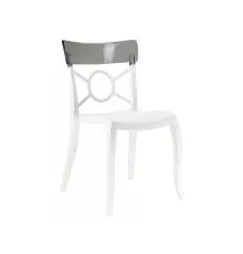 Кухонный стул PAPATYA o-pera-s белый, верх прозрачно-дымчатый (2896)