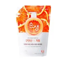 Засіб для ручного миття посуду Aekyung Soonsaem Citric Acid Grapefruit Запаска 1.2 л (8801046303207)