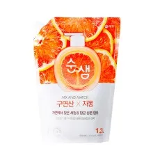 Средство для ручного мытья посуды Aekyung Soonsaem Citric Acid Grapefruit Запаска 1.2 л (8801046303207)