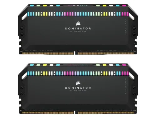 Модуль памяті для компютера DDR5 64GB (2x32GB) 6000 MHz Dominator Platinum RGB Black Corsair (CMT64GX5M2B6000C40)
