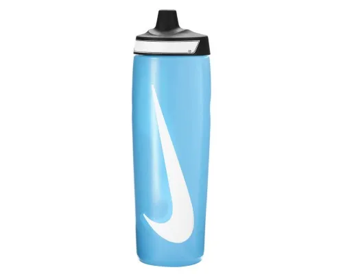 Пляшка для води Nike Refuel Bottle 24 OZ блакитний, чорний, білий 709 мл N.100.7666.422.24 (887791745286)