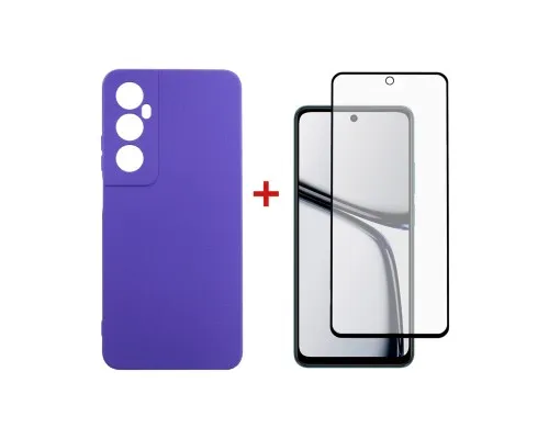 Чохол до мобільного телефона Dengos Realme C65 + Glass Purple (DG-KM-95)