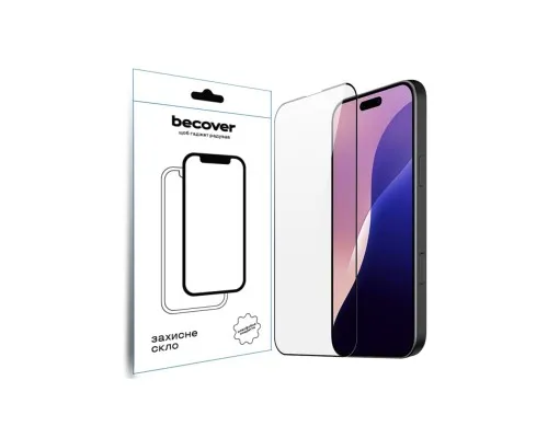 Скло захисне BeCover Apple iPhone 16 Pro Max Black (712125)