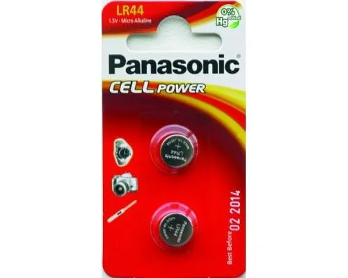 Батарейка Panasonic LR44 * 2 Alkaline (LR-44EL/2B)