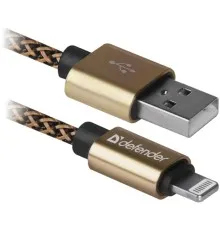 Дата кабель USB 2.0 AM to Lightning 1.0m gold Defender (87806)
