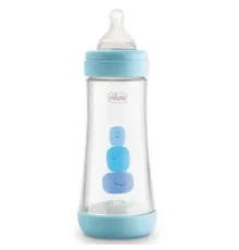 Бутылочка для кормления Chicco пластиковая Perfect 5 с силиконовой соской 4м+ 300 мл Голуба (20235.20.40)