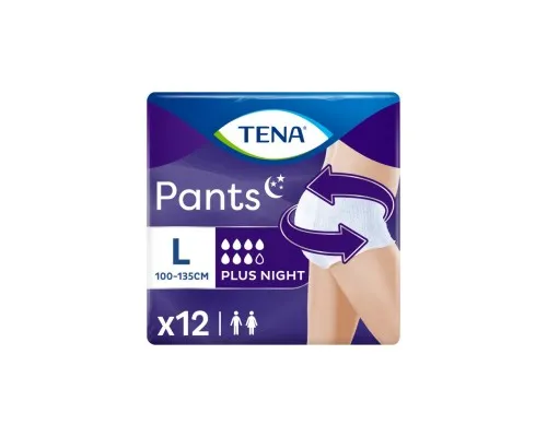 Подгузники для взрослых Tena Pants Plus Night Трусы ночные размер Large 12 шт (7322540839920)