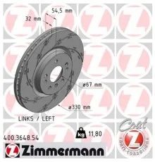 Гальмівний диск ZIMMERMANN 400.3648.54