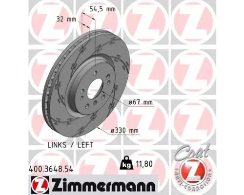 Тормозной диск ZIMMERMANN 400.3648.54