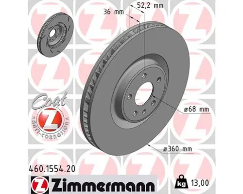 Тормозной диск ZIMMERMANN 460.1554.20