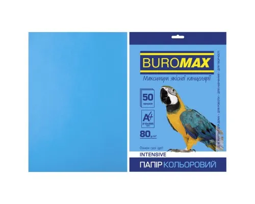 Бумага Buromax А4, 80g, INTENSIVE blue, 50sh (BM.2721350-30)