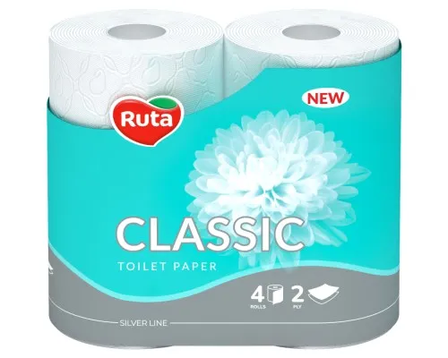 Туалетная бумага Ruta Classic 2 слоя Белая 4 рулона (4820023740044)
