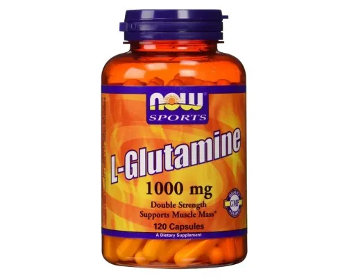 Амінокислота Now Foods Глютамін 1000 мг, L-Glutamine, Now Foods Sports, 120 каспул (NOW-00094)