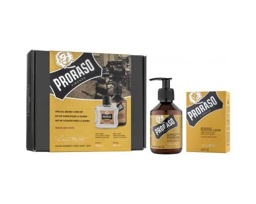 Набор косметики Proraso Wood & Spice для бороды Шампунь 200 мл + Бальзам 100 мл (8004395007356)