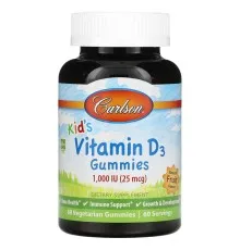 Витамин Carlson Витамин D3 Детский, 1000 МЕ, вкус фруктов, Kid's Vitamin D3 (CAR-49430)