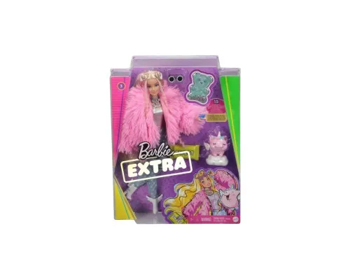 Лялька Barbie Екстра в рожевій пухнастій шубці (GRN28)