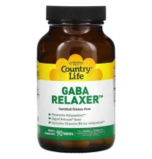 Аминокислота Country Life GABA (Гамма-Аминомасляная Кислота), GABA Relaxer, 90 таблеток (CLF-01502)