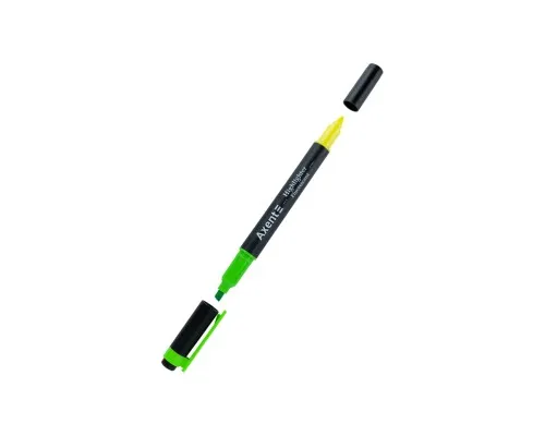 Маркер Axent Highlighter Dual 2-4 мм клиноподібний зелений+жовтий (2534-04-A)