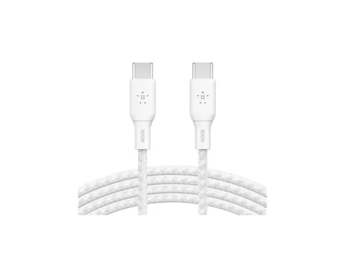 Дата кабель USB-C to USB-C 3.0m 100W white Belkin (CAB014BT3MWH)